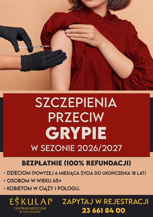 Zachęcamy do szczepień przeciw wirusowi grypy.